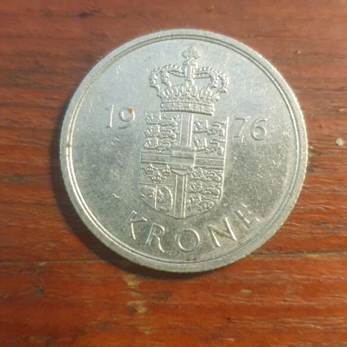 1 Krone Coin 1976 Queen Margrethe II Like New