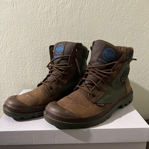 Palladium waterproof boots size 39.5, brown green
