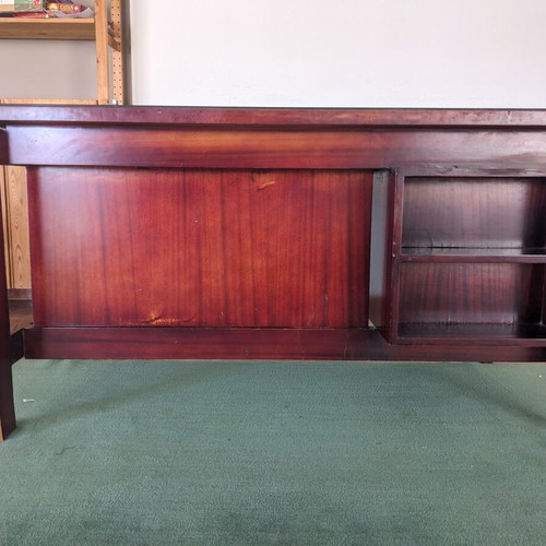 Desk made of solid wood with drawers and glass like new