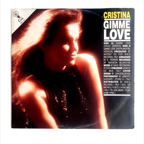 Cristina Gimme Love 12" vinyl single, like new, Italo-Disco