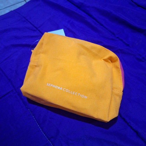 Sephora collection toiletry bag new, orange with pink zipper