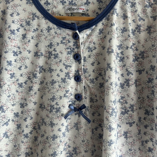 Cotton nightdress XXL like new, white and blue