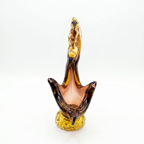 Vintage Mid-Century Murano Sommerso γυάλινο γλυπτό κύκνος, σαν καινούργιο