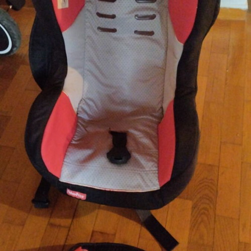 Fisher Price child car seat red gray with black plastic like new