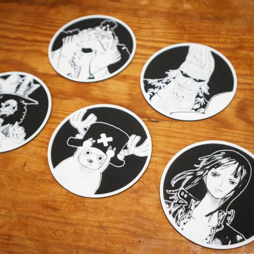 One Piece Mugiwara coasters set of 10 new, 3D printed with durable PLA+