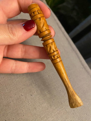 Vintage wooden cigarette pipe used, handmade