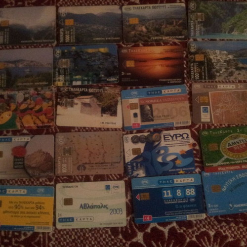 Phone cards used, pack of 20 pieces