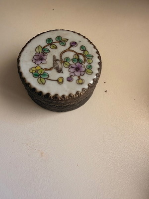 Small bronze jewelry box with inner mirror, new