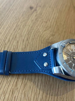 Ανδρικό ρολόι Season Time Power 48mm με μπλε δερμάτινο λουράκι καινούργιο