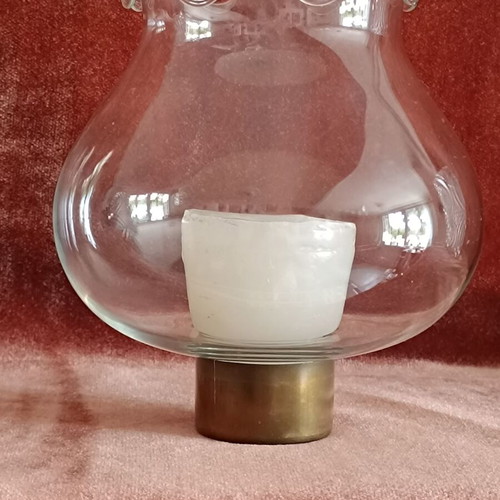 Vintage candle holder with pewter base from France, like new