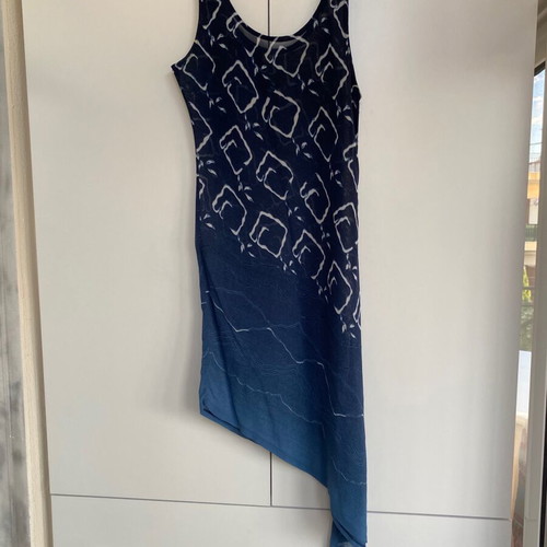 Vintage blue asymmetrical sleeveless dress like new