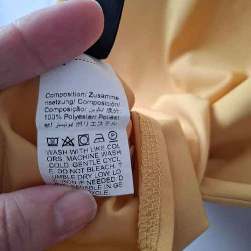 Yellow croqui short-sleeve blouse Large like new