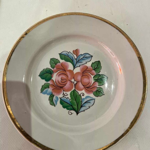 Set of 6 vintage porcelain plates used, Soviet origin, 17cm/15cm
