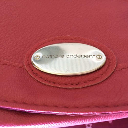 Women's fuchsia shoulder bag, faux leather with secret umbrella pocket