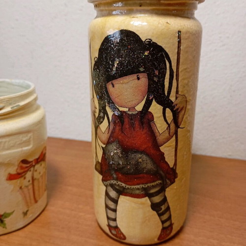 Glass jars for decor and use, set of two