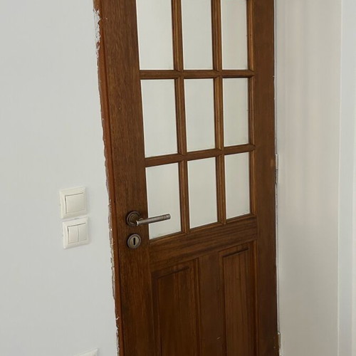 Mahogany wooden interior doors with mirrors used, set of 3