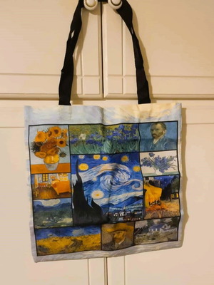 Fabric shoulder bag new with Vincent Van Gogh artworks, multicolored