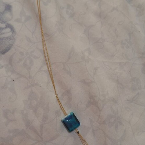 Handmade necklace with blue beads like new