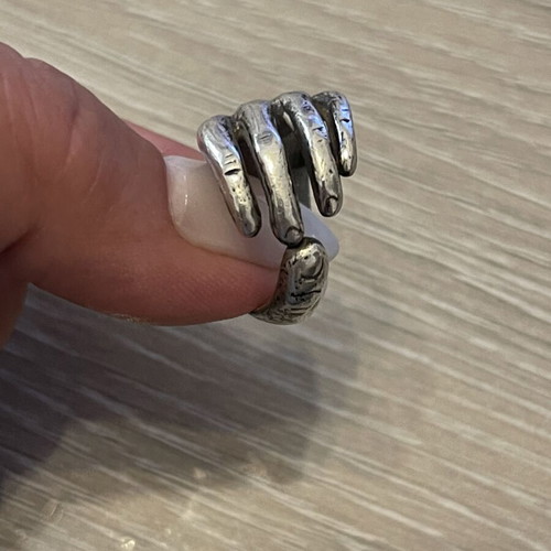 925 silver ring hand design, size 51