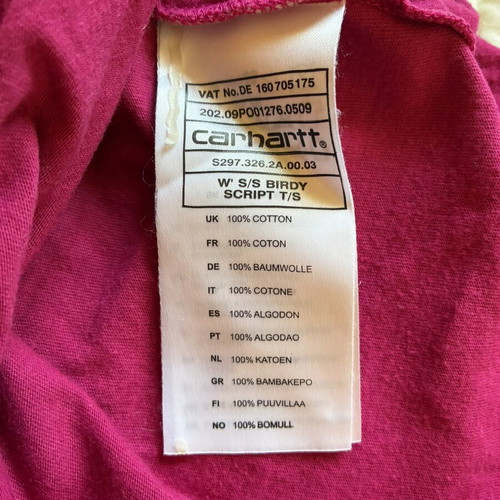 Carhartt Wip Magenta Pink Graphic T-Shirt Size S Like New