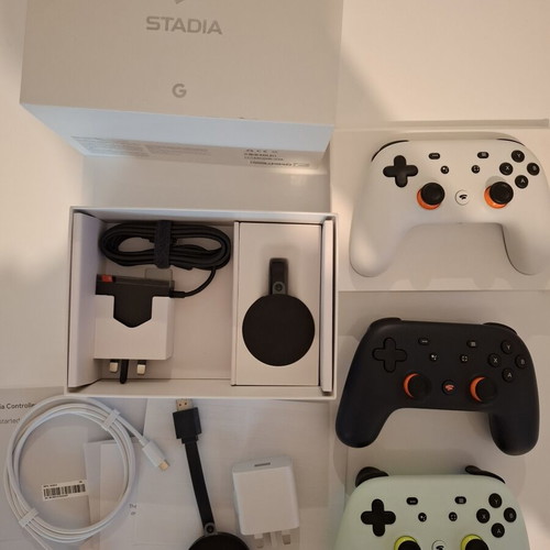 Google Stadia Founder's Edition console bundle with 3 controllers