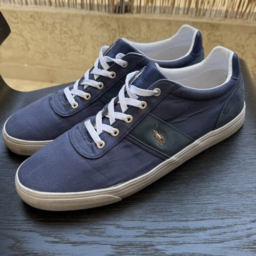 Polo Ralph Lauren Hanford sneakers size 46, used, blue cotton and leather