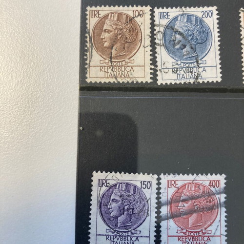 Italy 5 complete sealed stamp series used with star watermark