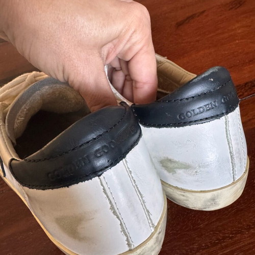 Golden Goose Superstar sneakers like new, black and white, pony skin detail