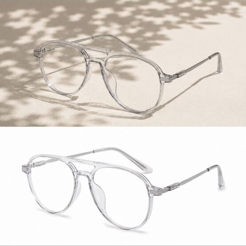 Aviator presbyopia reading glasses, modern transparent unisex