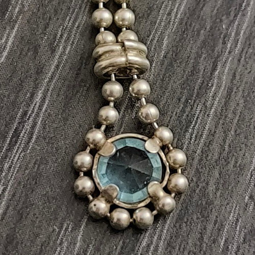 Silver chain pendant necklace used, 40 cm length