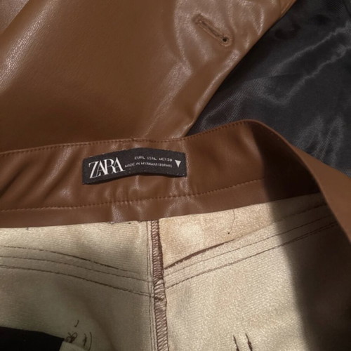Zara faux leather suit brown like new