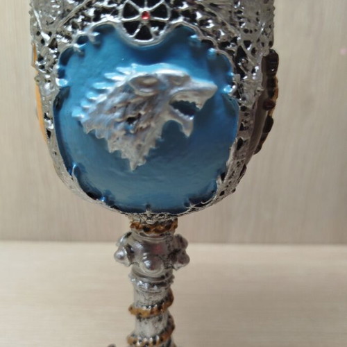 Medieval goblet new with British coats of arms and stainless steel