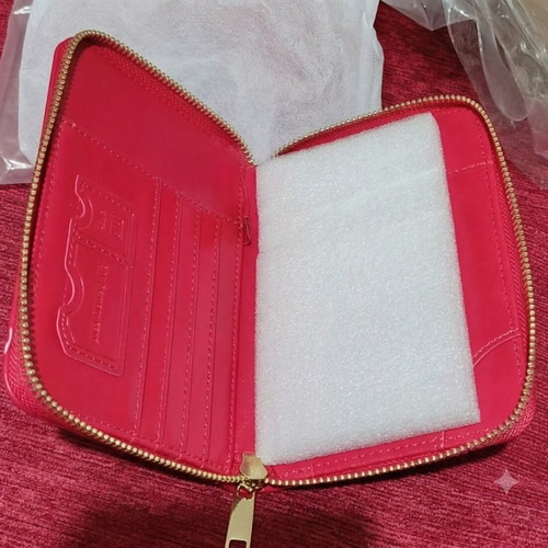 Passport holder new with zipper and wrist strap red