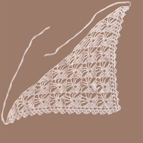 Handmade crochet bandana beige new, 100% cotton