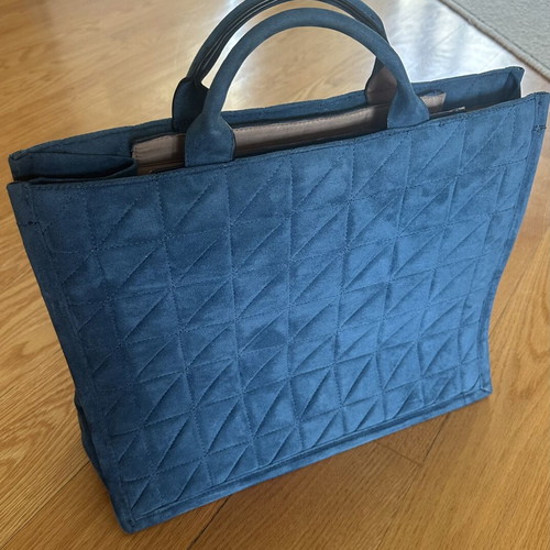 Velvet extra large tote bag, blue