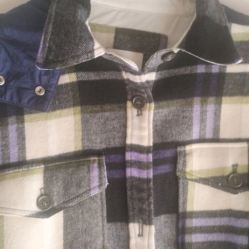 Zara checked coat light like new with detachable hood