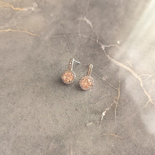 Rose gold earrings with strass new
