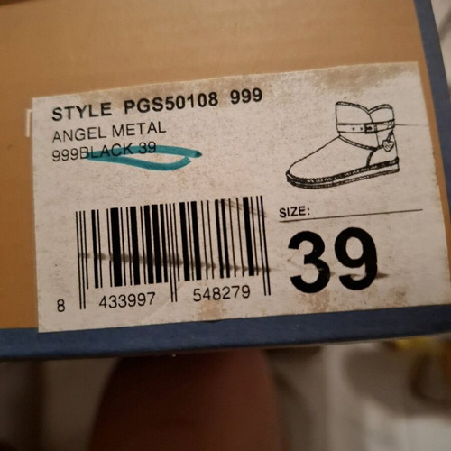 Pepe Jeans girls' boots used, black with gold, fur inside