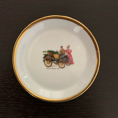 Porcelain decorative plates Schirnding Bavaria like new with car illustrations