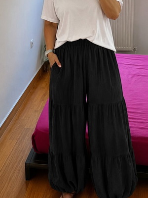 Black salvari pants, polyester fabric, size XXXL