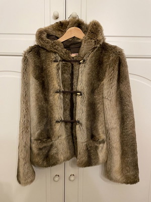 Juicy Couture faux fur jacket used, brown, size L