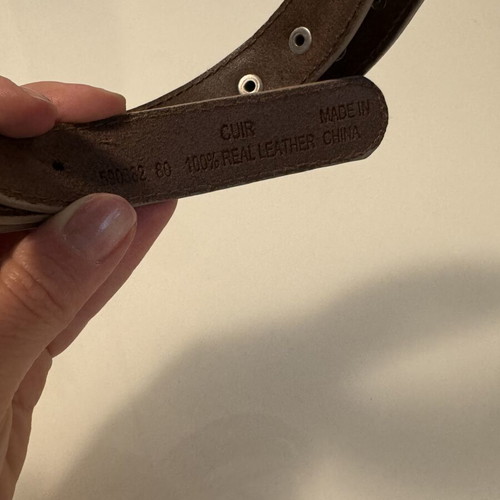 Manoukian leather belt with studs size 80, like new, beige
