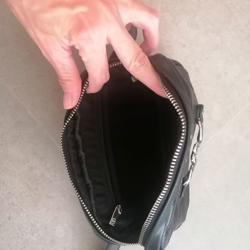 Stradivarius waist bag like new, black and silver