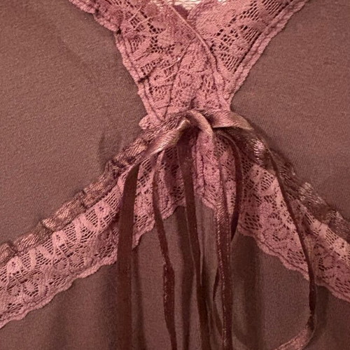 Imperial brown cami top with ruffles and lace size S like new