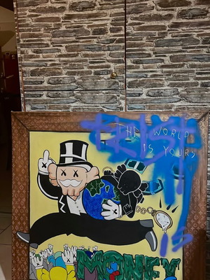 Handmade painting Kaws x Monopoly 100x100 cm custom acrylic