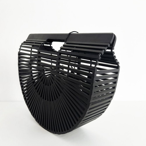 Bamboo Bag Handmade Large Size Black Color