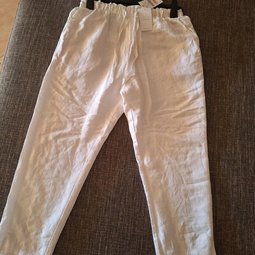 Linen pants new, white, size M, Oysho