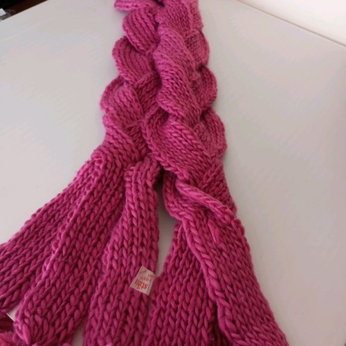 Pink braided scarf new