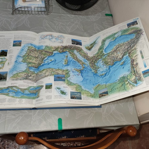 World Atlas used with fold-out maps and flags