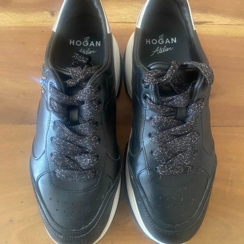 Hogan sneakers women's like new, size 38.5, black